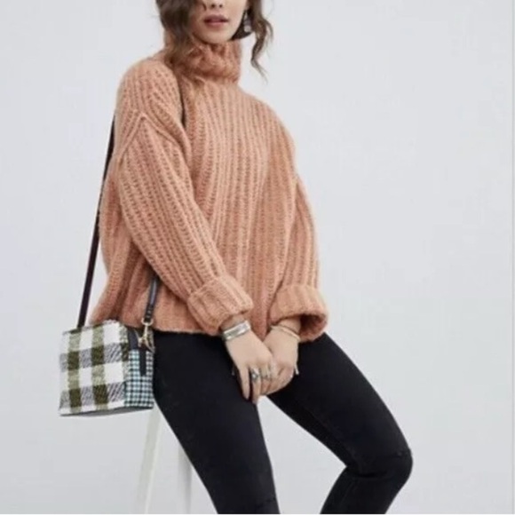 Free People Fluffy Fox Woven Pullover Turtleneck Sweater - Picture 9 of 10